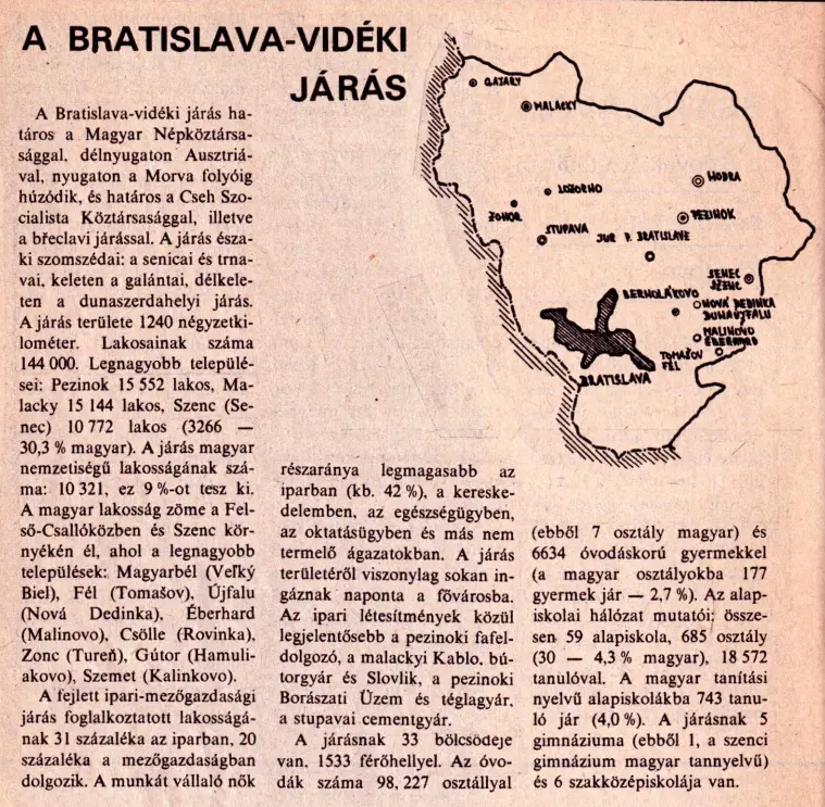 BRATISLAVA VIDÉKI
